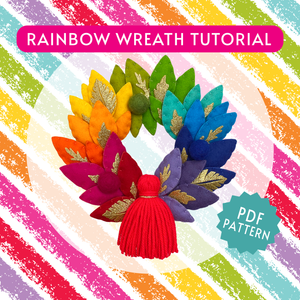 Rainbow Felt Wreath Tutorial Digital Download