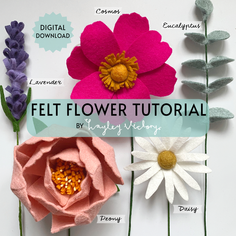 Felt Flower Tutorial PDF Digital Download