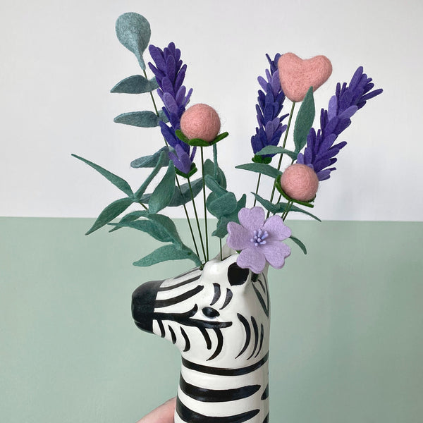 Felt Heart Stems Pink